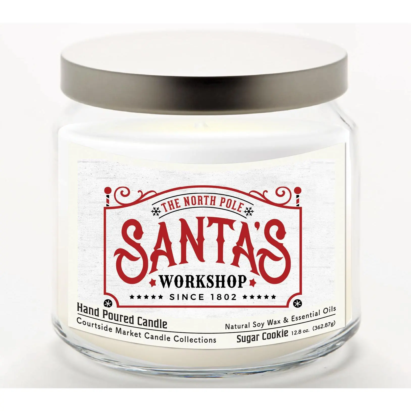 Courtside Market Santa's Workshop Candle Glassar 12.8 oz