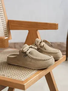 Men's Fashion Slip-On Slippers, Comfortable Plain Mueller Sandals, Summer Outdoor Beach Walkers, Couples Shoes, Round Toe, PU Leather, Walking Shoes