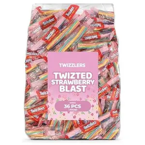 Strawberry Blast Pull-N-Peel Licorice Candy, 1 LB Bulk Pack (Approx. 36 Pieces) – Chewy, Fruity Easter Basket Filler, Egg Hunt Treats, Party Snacks, Spring Desserts & Festive Holiday Candy