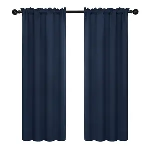 Deconovo Room Darkening Curtains – Solid Color Blackout Fabric, Rod Pocket Design