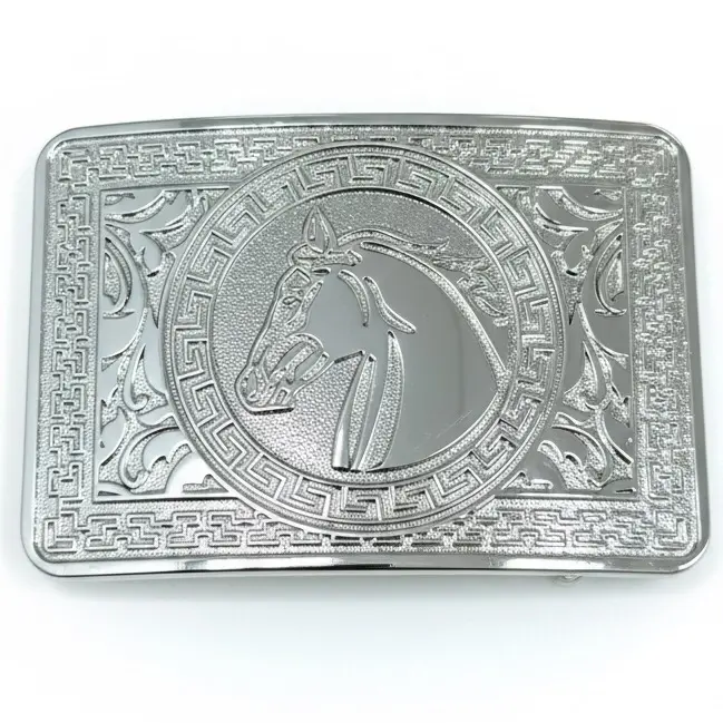 Metal Belt Buckle – Western Cowboy Engraved Statement Buckle