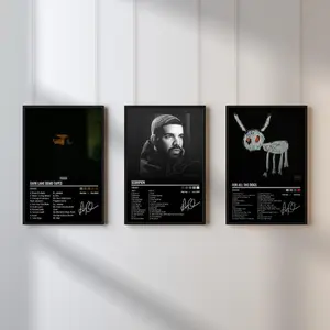 Drake Album Cover Posters | Bundle Set of 3 | Hip-Hop Wall Art | No Frame