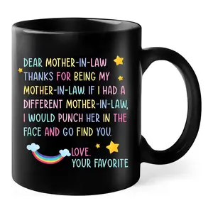 Mothers Day Gifts from Daughter in Law, Dear Mother in Law Coffee Mug, Mother in Law Gifts from Daughter in Law, Birthday Mother's Day Gifts for Mother in Law