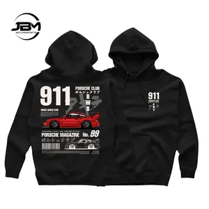 JBM Motorsports 911 Inspired Street Hoodie Car Culture Graphic Pullover Unisex Fit 80% Cotton 20% Polyester JDM Hoodie for Car Lovers