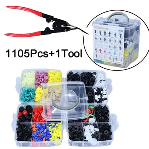 1105 car fixing clip+disassembly clip set, multifunctional car fastener set, car bumper clip fixing rivet door panel mudguard liner, body parts and accessories, suitable for car fixing clips