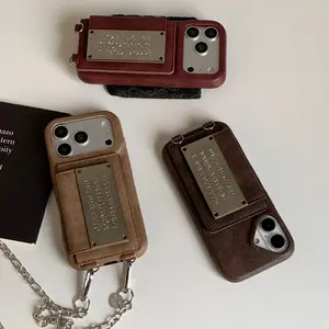 Vintage Card Holder Phone Case Vintage Color Crossbody Card Holder Phone Case Suitable for Apple 17/16 PRO MAX Personalized Creative Case iPhone 15/14