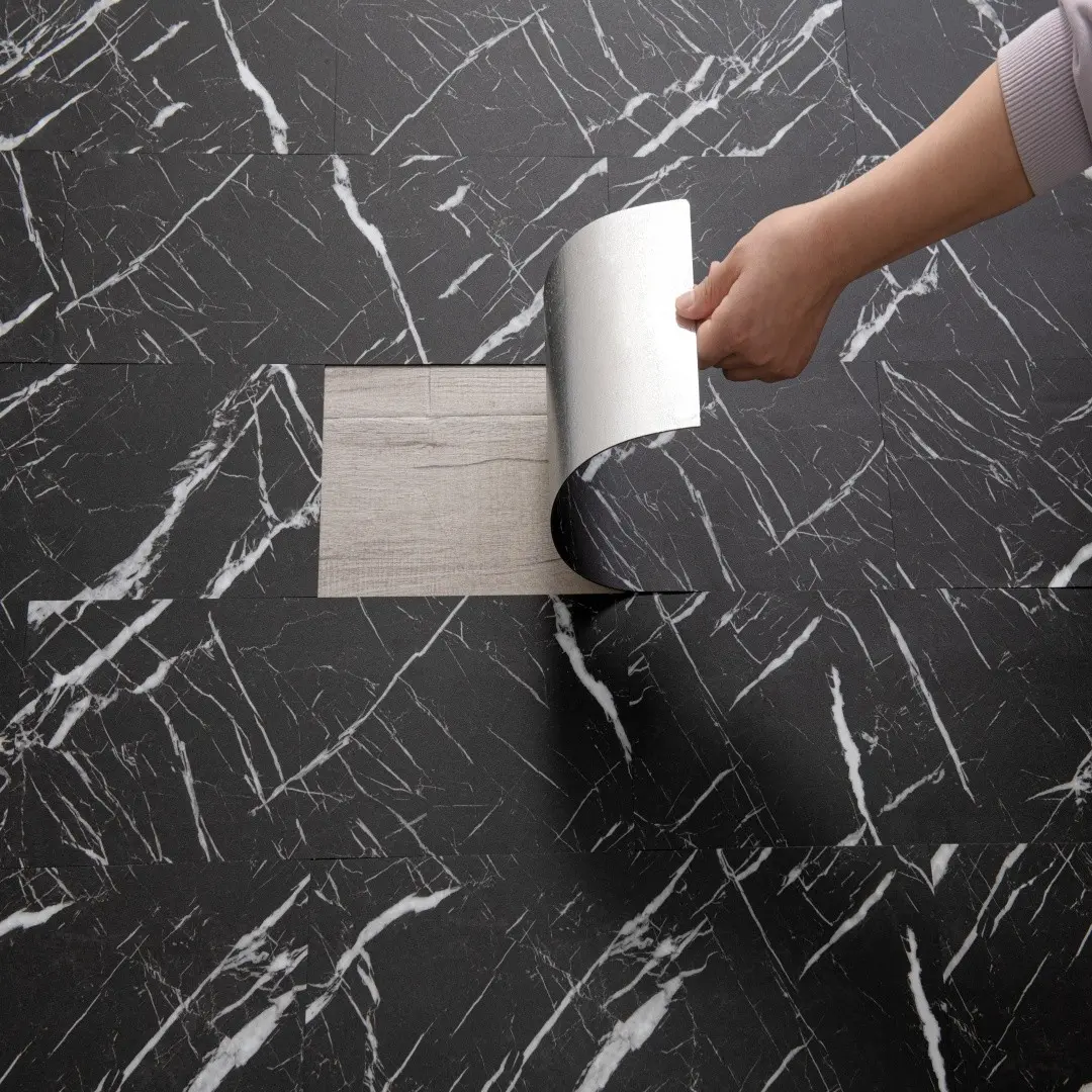 A set of self-adhesive softwood flooring, PVC tile flooring, non-slip plastic flooring, suitable for bedroom, kitchen, bathroom decorative flooring, office, hallwooring, home decoration flooring