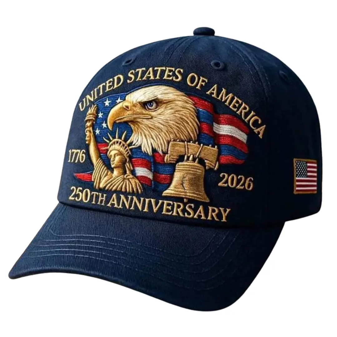 Commemorative Baseball Cap - Men's 250th Anniversary United States of America (1776-2026) - All-Season Comfort for 4th of July, Hand Washable or Dry Clean - Ideal Gift for History Buffs & American Pride