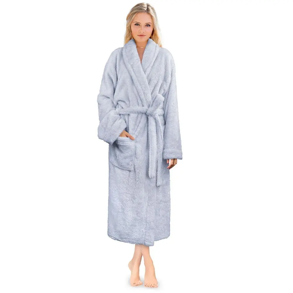 PAVILIA Premium Womens Plush Soft Robe Fluffy Warm Fleece Faux Shearling Shaggy Bathrobe (Light Large-X-Large) Easter Gift