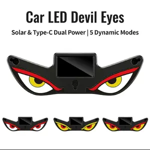 Car Rear Window Dynamic LED Display - Vampire Devil Eye & Emoji Pattern Panel, Auto Decorative Light with 5 Dynamic Modes, Smart Auto On/Off, Window Mount, Fits Any Car, Easy Installation Plug-and-Play for Night Driving, Road Show