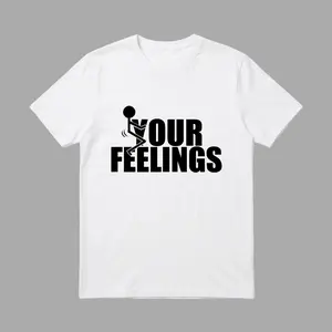 Cotton F*ck Your Feelings Bold Slogan T-Shirt Streetwear Urban Fashionista Casual Outfit Menswear Top Black Tee Crewneck Shortsleeve Machine Washable Cotton Tshirt