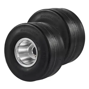 VEVOR  Go Kart Tires and Rims, 11x6-5" Go Kart Wheels, 2-Pack Rear Wheels, Aluminum Alloy Rims and Rubber Tires, Hub-Rim Fit Bolt Pattern 1.57 inch with 3 Bolt Holes, Replacement Pneumatic Tire, 3-Bolt Hole, Hub-Fit