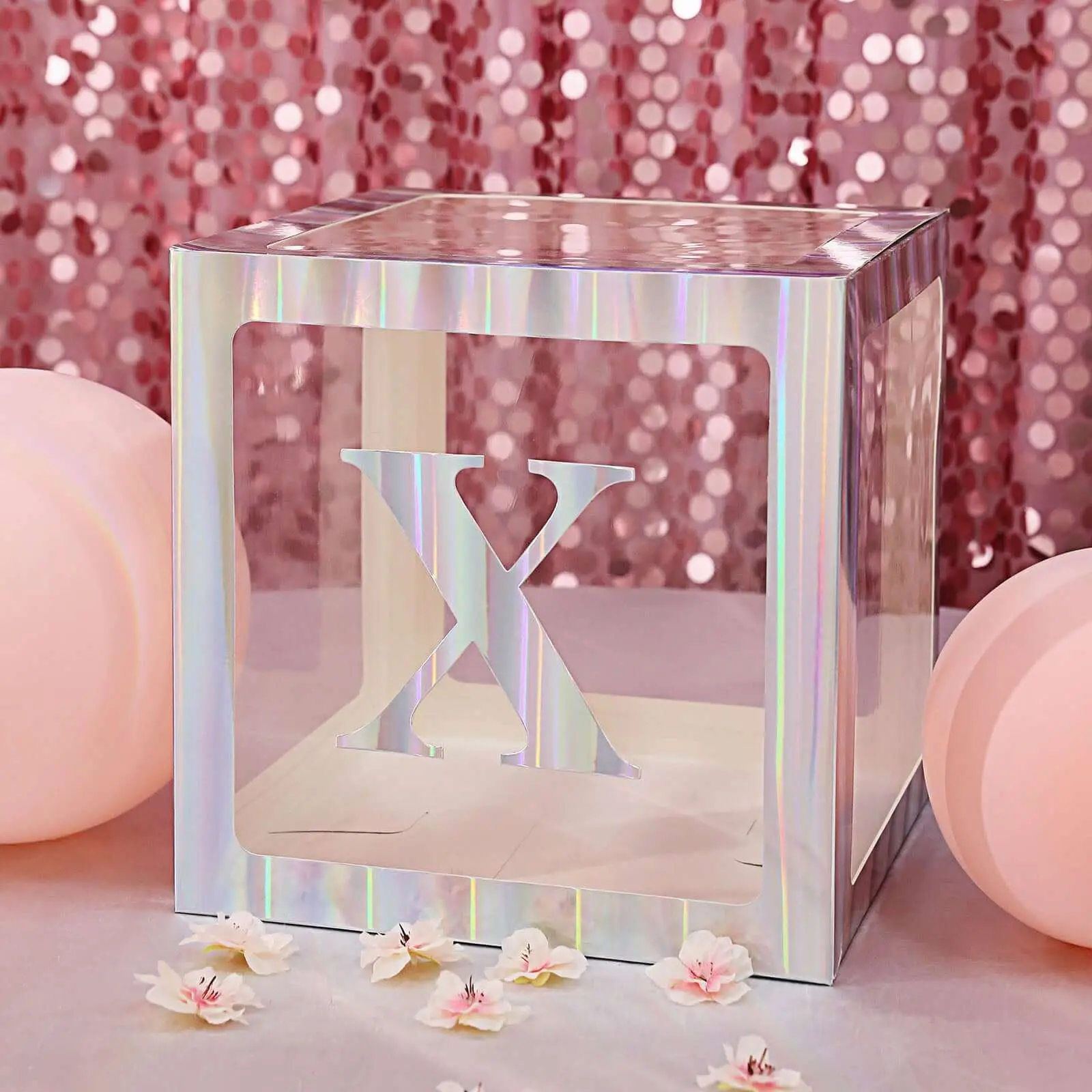 DIY 5-in Tall Iridescent Iris Foil Stick-on Alphabet Stickers - 4 Pack Customized Letters for Baby Shower Backdrop Decor, Balloon Boxes, Gender Reveal Crafts, Gender Reveal Backdrop