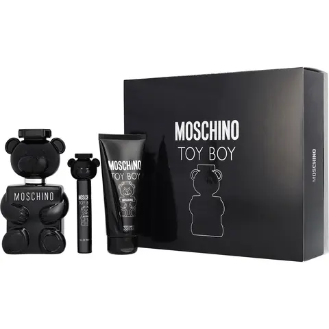 Moschino Toy Boy Set-Eau De Parfum Spray 3.4 Oz & Perfumed Body Gel 3.4 Oz & Eau De Parfum Spray 0.33 Oz Mini For Men