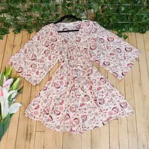 Short Kimono with Pockets, Celestial Duster with Belts, Handmade Boho Lounge Dress, Bridesmaid Robe, One of a Kind, Vintage Style, Boho Wrap