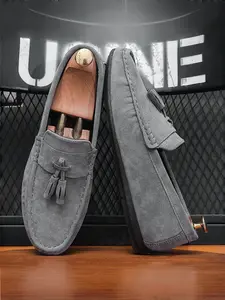 Men's Solid Color Casual Classic Loafers, One-Click Slip-On Comfortable Shoes, Simple Fashion Versatile Soft Sole, Lightweight, Ideal for Daily Wear, Footwear