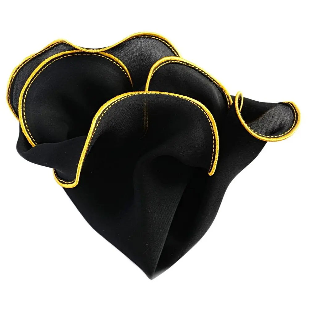 Handsome Hankies Black Silk Handkerchief Unisex Clothing Accessory Pocket Square for Suit Jacket or Tuxedo for Weddings and Special Events