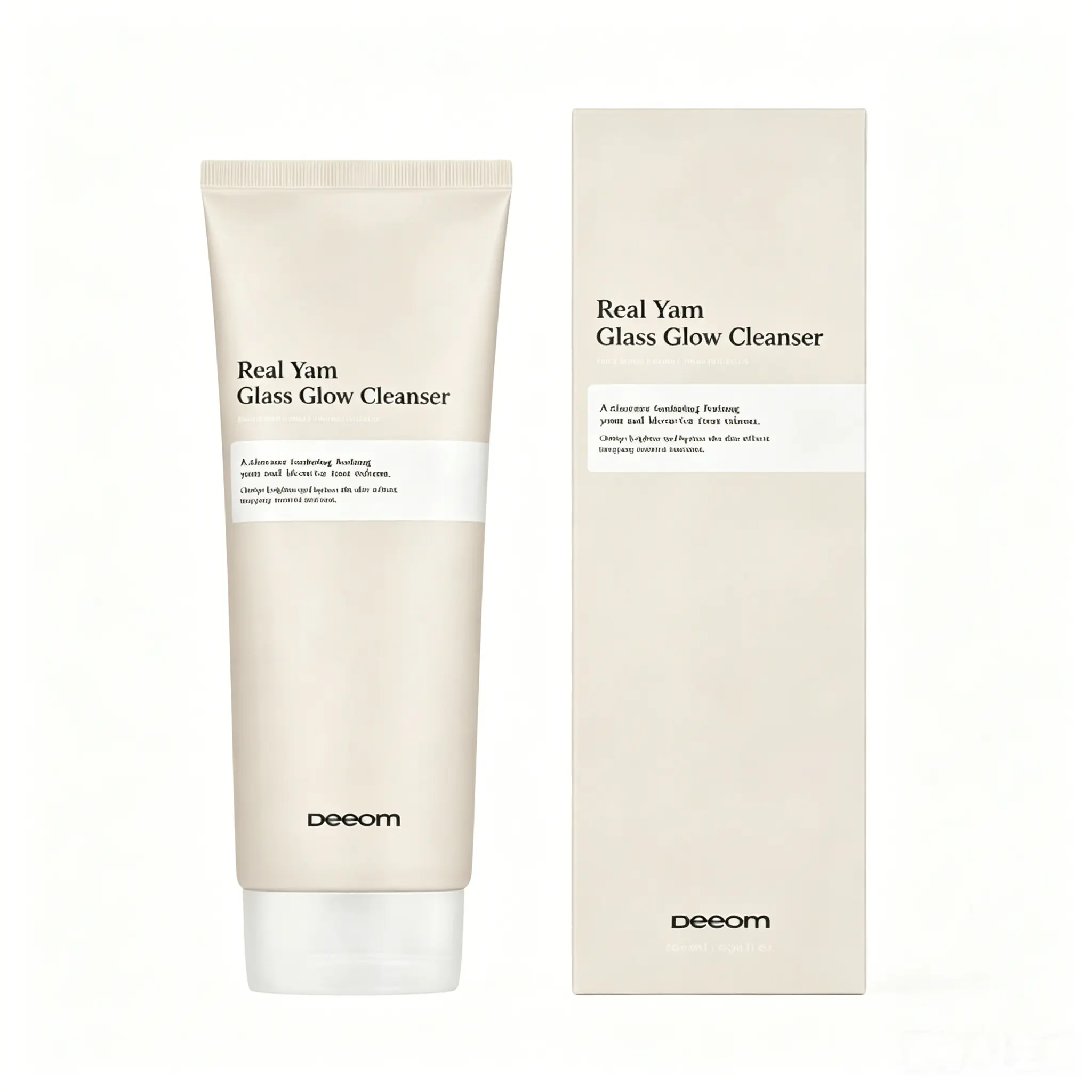 Deeom Real Yam Glass Glow Cleanser | 200ml (6.76 FL.OZ) | This facial cleanser gently cleanses | nourishes the skin with yam | brightens and makes it translucent | doesn't irritate the stratum corneum | and suits all skin types |  Cleansing Foam
