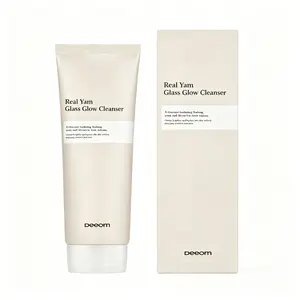 Deeom Real Yam Glass Glow Cleanser | 200ml (6.76 FL.OZ) | This facial cleanser gently cleanses | nourishes the skin with yam | brightens and makes it translucent | doesn't irritate the stratum corneum | and suits all skin types |  Cleansing Foam