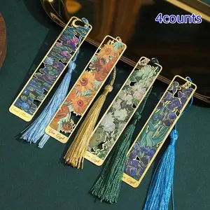 Vintage Floral Metal Bookmarks with Tassels, Durable Bronze Finish, Perfect Gift for Book Lovers, Writers, Friends, Teachers, Book Accessories
