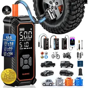 Tire Inflator Portable Air Compressor, 150PSI Dual Power-6000mAh & 12V DC, Cordless Air Pump for Car Tires, Bikes, Motorcycles, Balls with LED & Digital Pressure Gauge, Gift for Mom