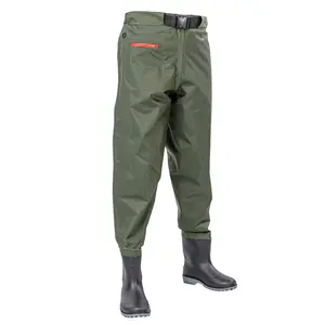 3D Nylon Waist-High Waders, Waterproof Breathable Fishing Waders with Thickened Rhino Sole, Lightweight Bootfoot Waders for Fly Fishing, Hunting, Mud Work & Water Activities
