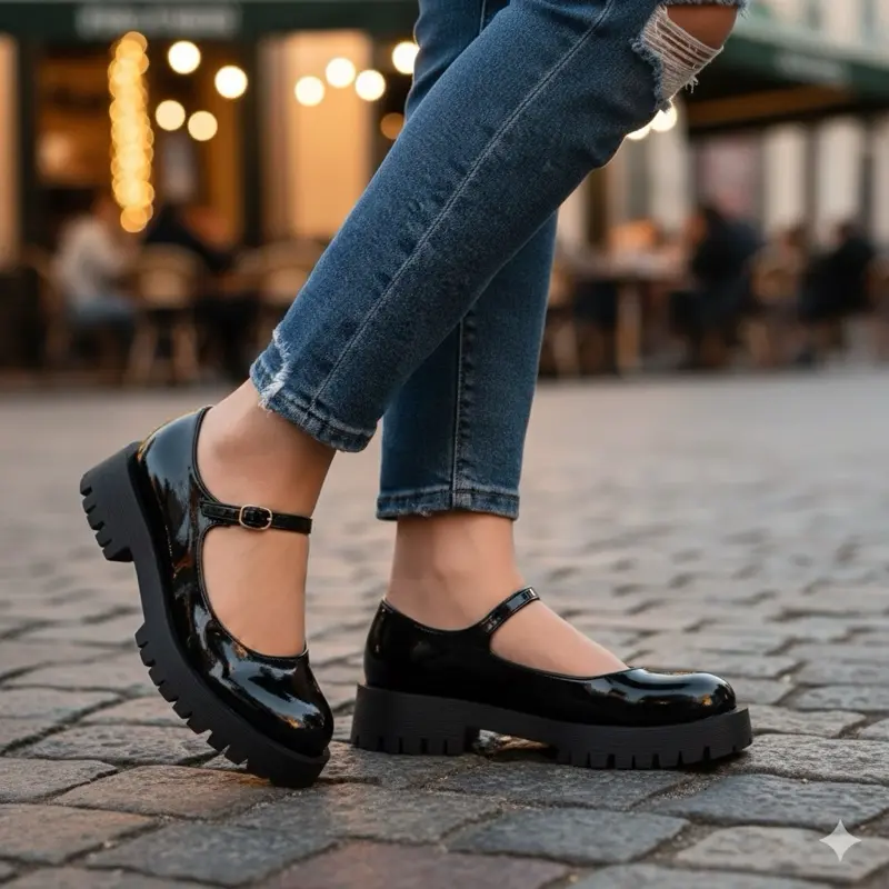 Journee Mary Jane size 7.5 black Walking Shoes Women Footwear Casual Dress