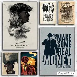P-Peaky BlindersS Painting Calligraphy Premium Textured Canvas Wall Art Poster – High-Quality Fabric Print with Rich Color & Matte Finish, Modern Aesthetic Decor for Living Room, Bedroom, Office & Creative Interior