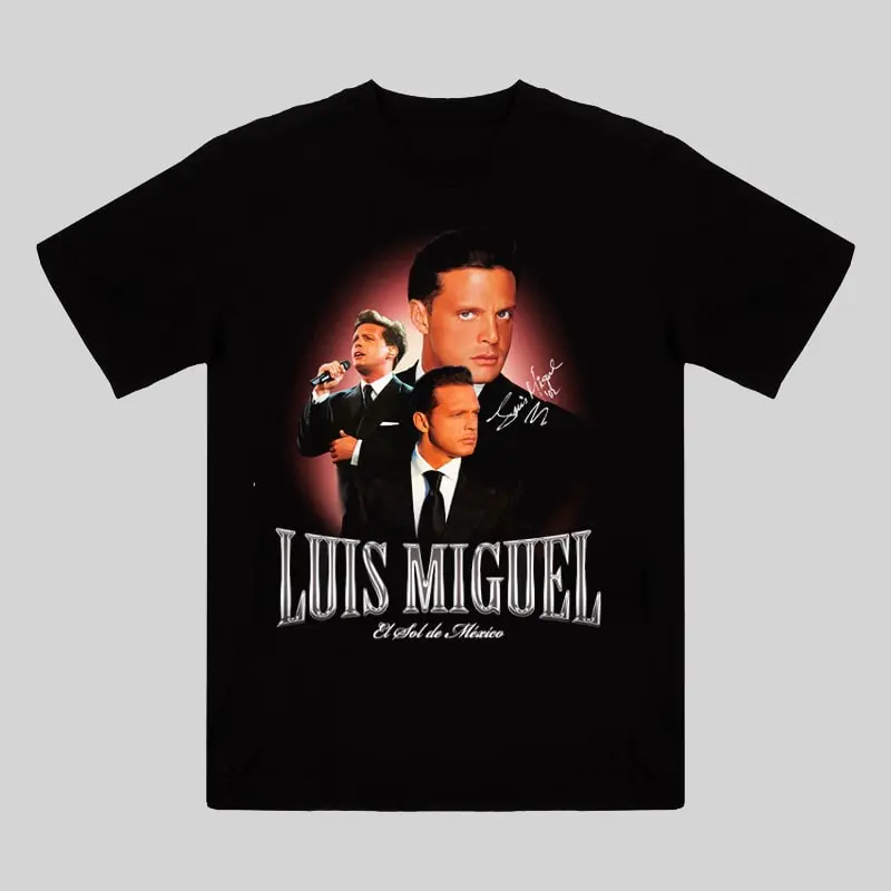 Luis Miguel Signature Black T-shirt Cotton For Men Women S-4xl Na6855333