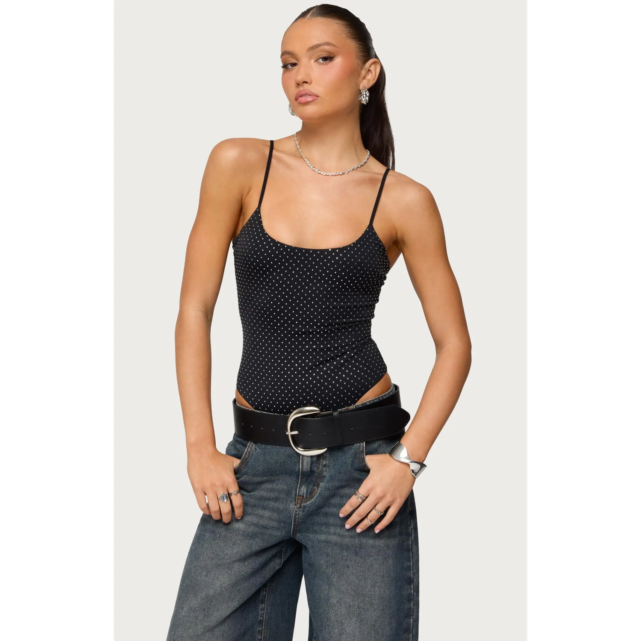 Edikted Women's Georgey Rhinestone Bodysuit Edikted Women's Georgey Rhinestone Bodysuit