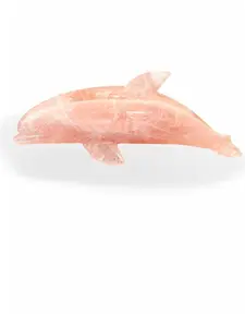 Rose Quartz Dolphin – Hand-Carved Crystal Sculpture with Coastal Charm