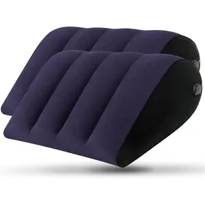 Portable Inflatable Wedge Pillow 2 Pack Body Positioner for Sleep Support Large 20in Adjustable Travel Pillow Lightweight Bed Leg Support Pillow Fast Inflation 2 Pack