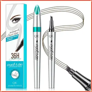 Eyebrow Pencil with 4 Tip Microblade for Natural Eyebrow Makeup Eyebrow Microblading Pen Waterproof &Smudge-Proof Cosmetic 1 #   Light Brown