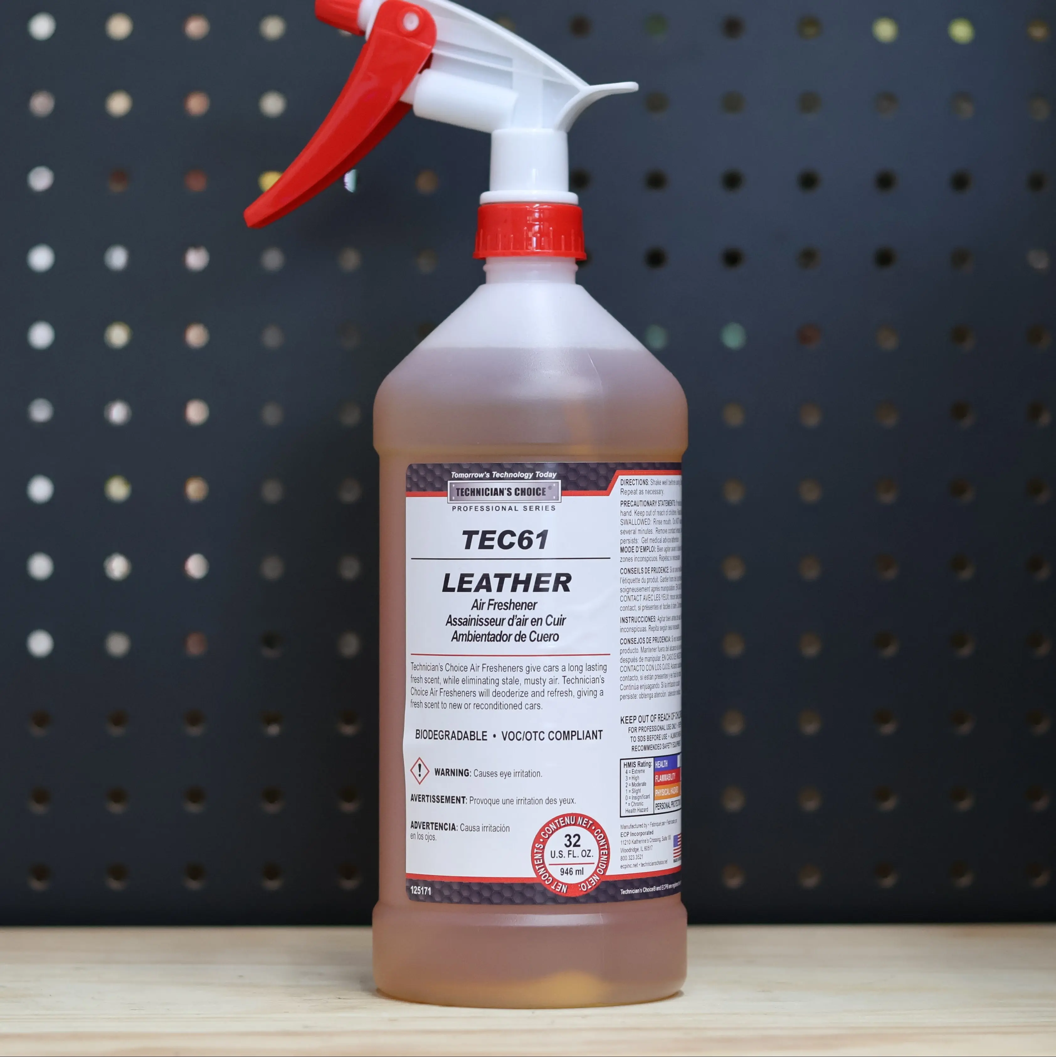 TEC Leather Scented Car Fragrance, Qt-Size Aroma Deodorizer, Automotive Interior Accessory, Model TEC61