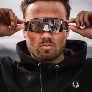 KENBO Lightweight Frame Outdoor Sunglasses UV400 Protection Wraparound Eyewear for Men Women Unisex with Blue Tint Adjustable Polarized