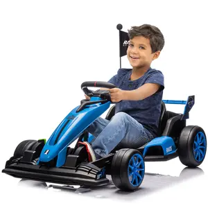 Garvee 24V High Speed Drifting Go Kart with Dual 200W Motors, Adjustable Seat, 7Ah Battery, Max Speed 7.5 Mph, Supports Up to 135 Lb Load, Suitable for Ages 6 and Up, Racing Toy for Outdoor Fun