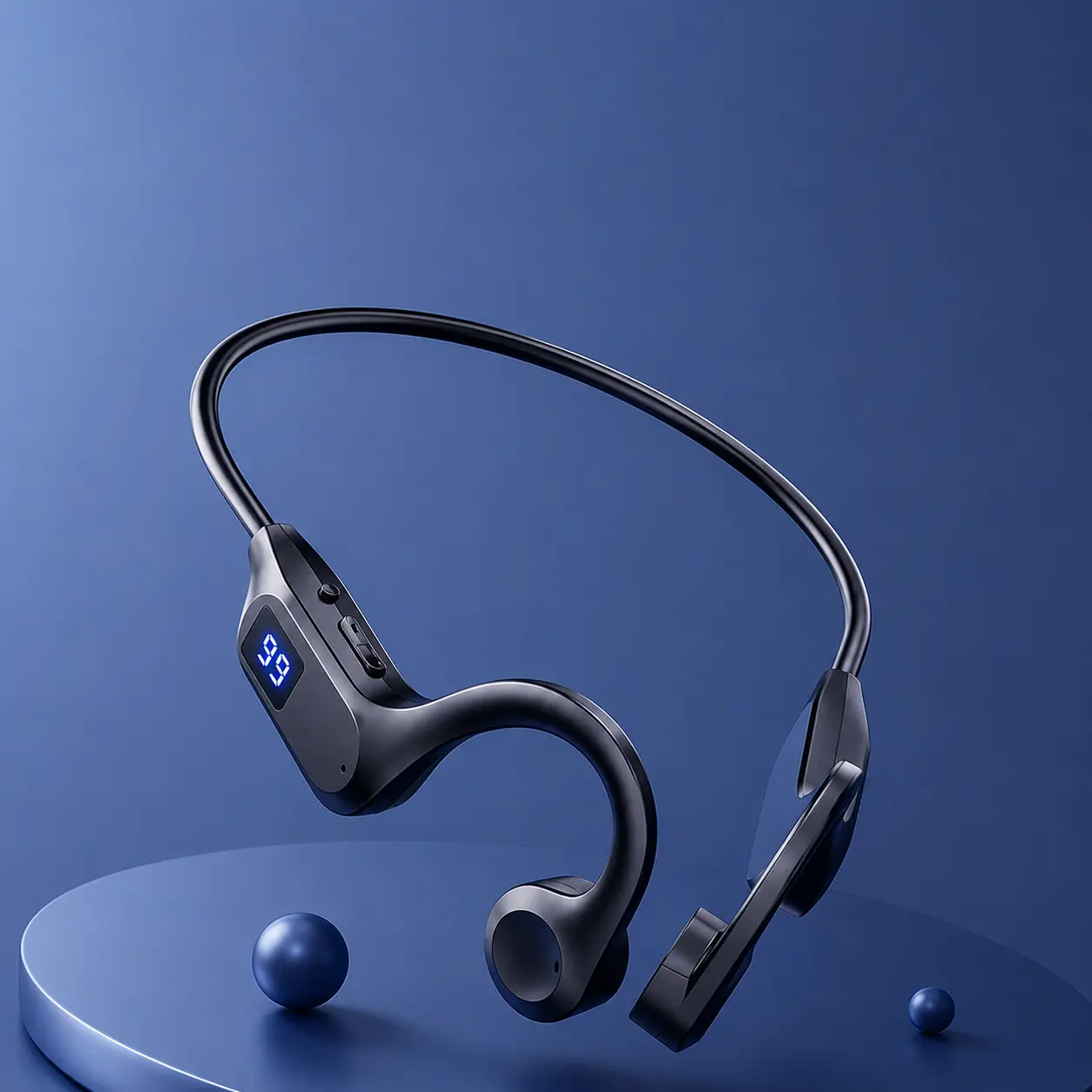 Wireless Bone Conduction Open-Ear Headphones - DualPitch Premium Sound, Smart Mic, IP55 Water-Resistant