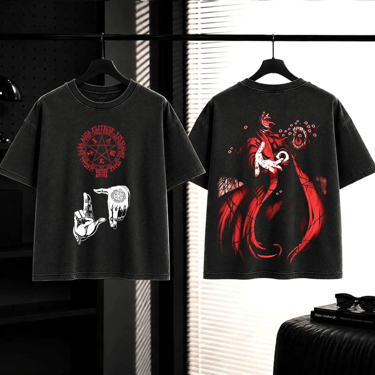 Hellsing Ultimate Alucard Vintage Washed Anime Graphic Washed T-Shirt, Tank Top, Sweatshirt, Hoodie Anime Graphic Tee, Vintage Streetwear Shirt, Soul Reaper Unisex Gift
