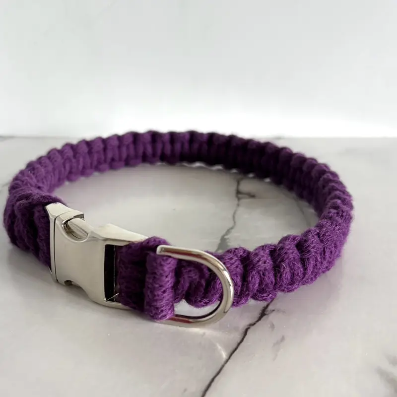 Handmade Macrame Dog Collar