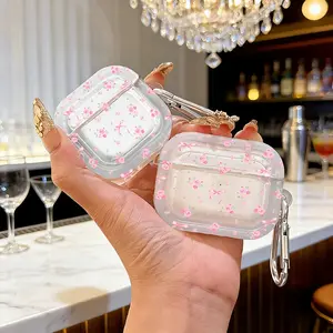 Rose Bow Protective Case Cover for Apple AirPods 1/2/3/4/pro/pro2, Tpu Texture, Lightweight & Durable, Anti-Scratch, Shockproof