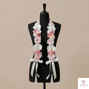 Personalized Bloom Floral Graduation Stole, Elegant Commencement Lei 2026