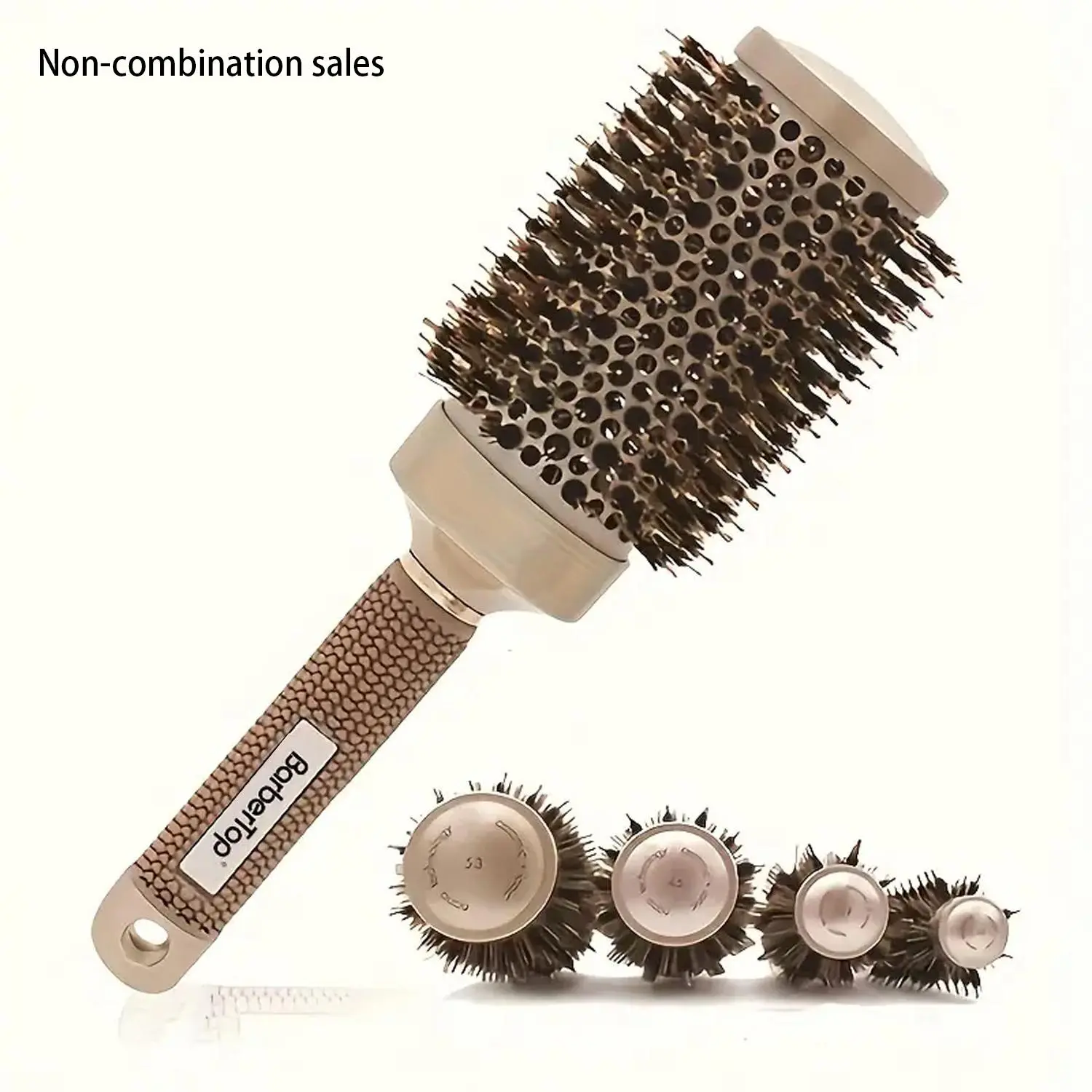 Professional Hair Brush, Detangling Brush, Anti Tangle Brush, Detangler Brush, Round Tube Hair Styling Comb, 4 Sizes for Choice, Heatless Hair Styling Tool for Women & Men, Metal Round Brush, Gift, Detangling Hairbrush