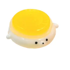 Portable Bear Egg Tart Stress Relief Toy, Soft Cute Food Shape Compression Toy, Slow Rebound Squishy, Portable Anxiety Relief Gift