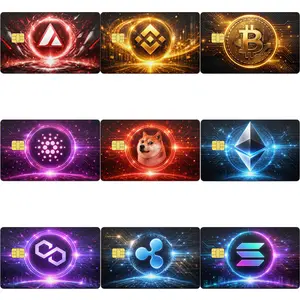 Bitcoin BTC Ethereum ETH Dogecoin DOGE Solana SOL XRP Ripple Cardano ADA Avalanche AVAX Binance Coin BNB Polygon MATIC Crypto Credit Card Skin – Waterproof Debit Card Sticker Wrap Vinyl Bank Card Decal Cover Protector