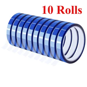 10 Rolls Heat Tape for Sublimation, Sublimation Heat Resistant Tape, 10mm × 30m (98ft) Heat Transfer Tape Sublimation Heat Tape for Press Electronic Soldering Insulation, No Residue