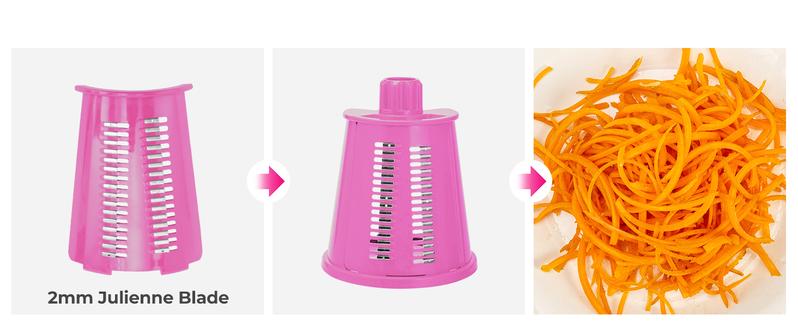 SUSTEAS Rotating Food Grater Chopper with Handle, with 5 Well-Designed Blades and Strong Suction Cup Base, Comes with 1 Blade Storage Box Vegetable Cutting Slicer Vegetable Slicer Dicer Kitchen Utensils Vegetable Fruit Cutter