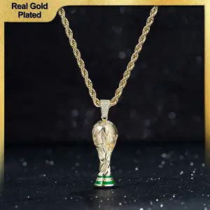 Holylegend 14K Real Gold Plated 2026 World Cup Rope Chain,24 inches Long and 6mm Wide, hand-polished and multi-plated, suitable for daily wear