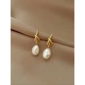 Elegant Pearl Circle Stud Earrings, Minimalist High Luster Cultured Pearls, Hypoallergenic Daily Luxury Jewelry for WomenGift