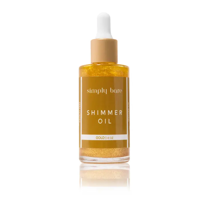 Simply Bare Shimmer Body Oil – Lightweight Illuminating Oil | Hydrates & Enhances Skin with a Radiant, Sun-Kissed Glow