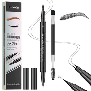 2-in-1 Hair-Like Eyebrow Pen Waterproof with Dual Tip & Brush, Natural Long Wear Brow Makeup Tool for Daily Use – Create Soft Holiday Brows This Christmas